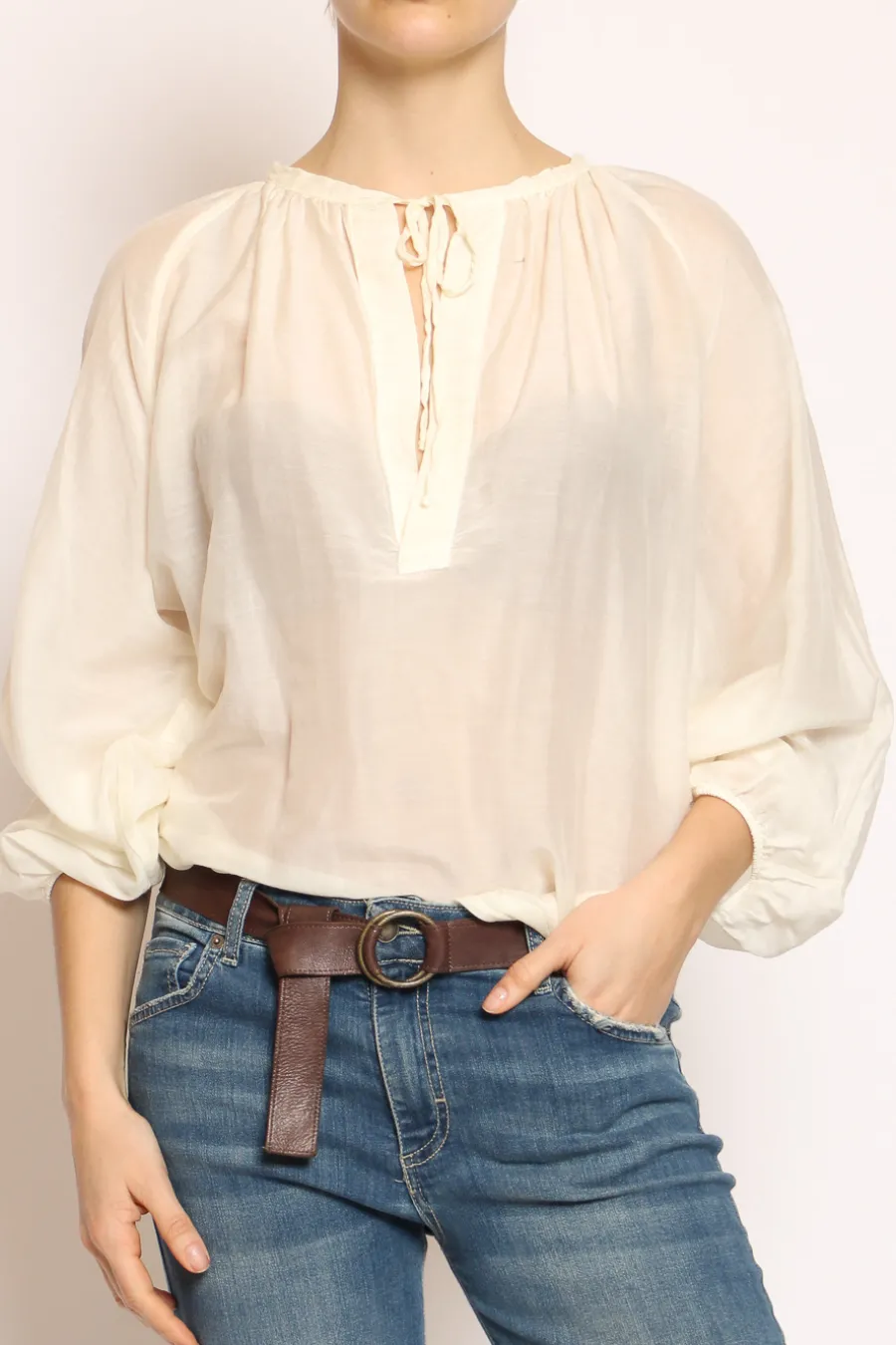 Kontatto Blusa in mussola off white- Camicie E Bluse