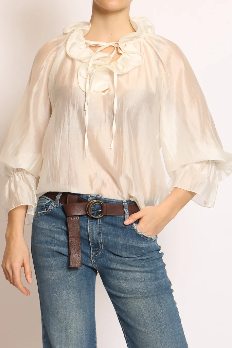 Tensione In Blusa rouches burro- Camicie E Bluse