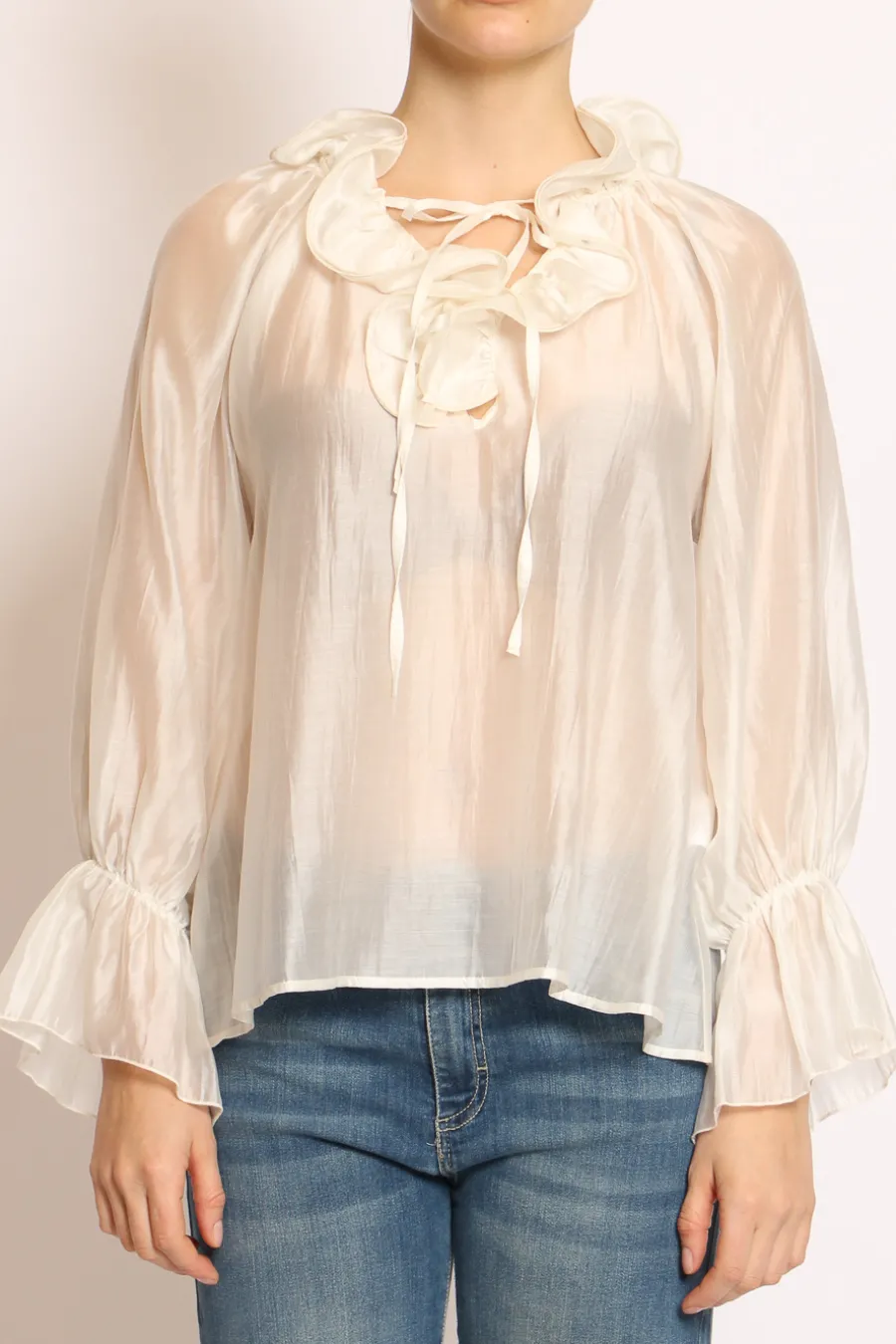 Tensione In Blusa rouches burro- Camicie E Bluse