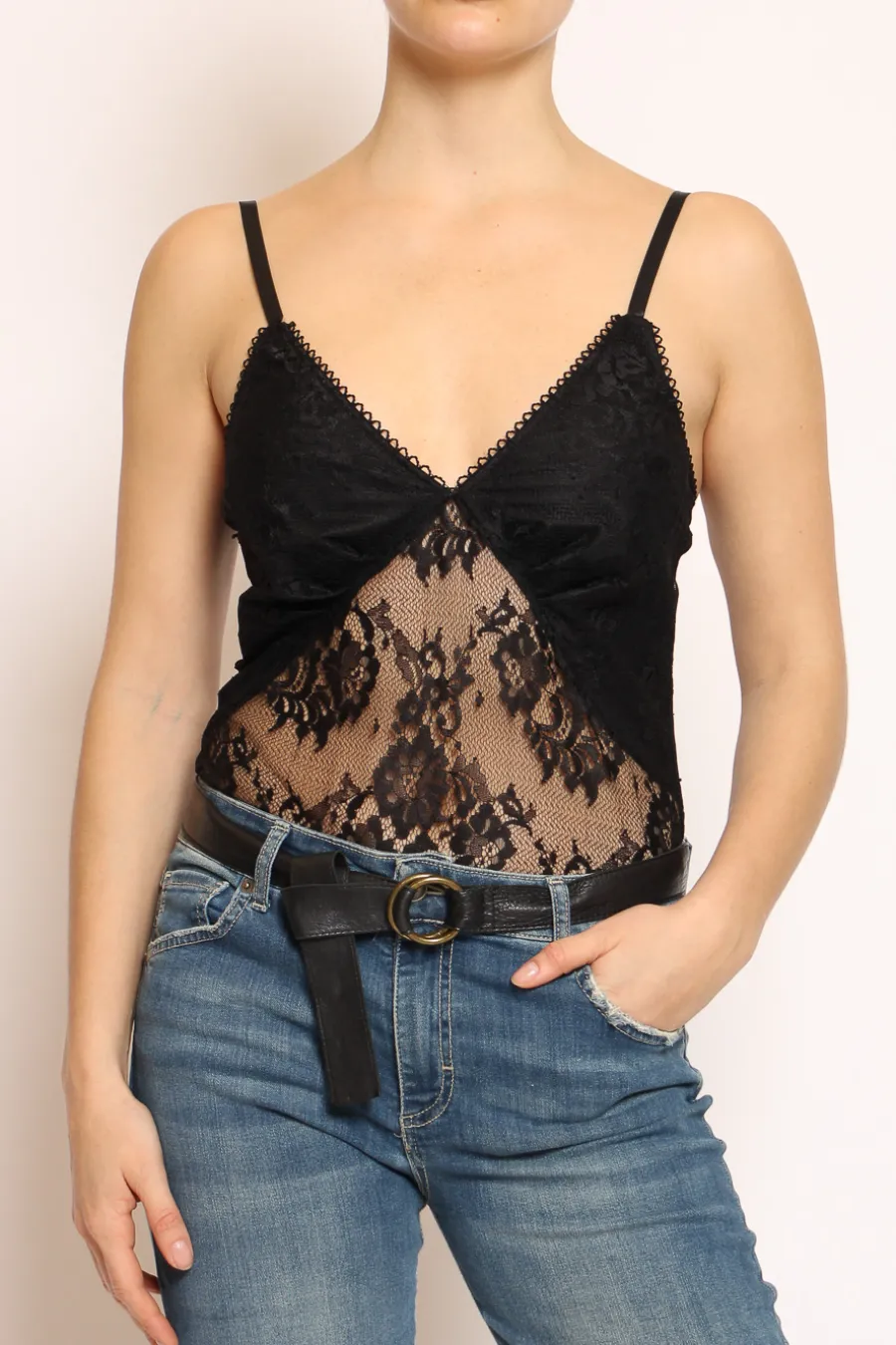 Vicolo Body pizzo nero- T-Shirts E Top