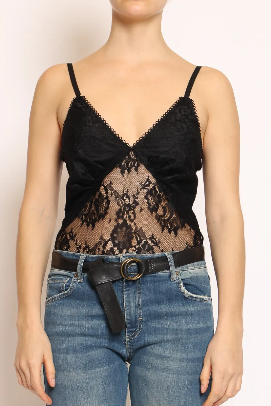 Vicolo Body pizzo nero- T-Shirts E Top