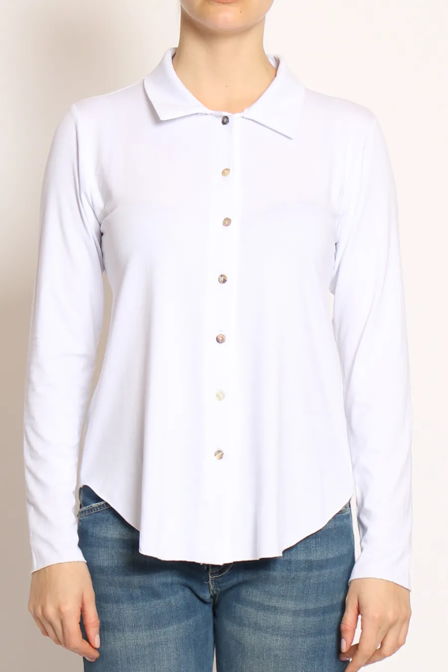 Zeroassoluto Camicia CARLY in jersey off white- Camicie E Bluse