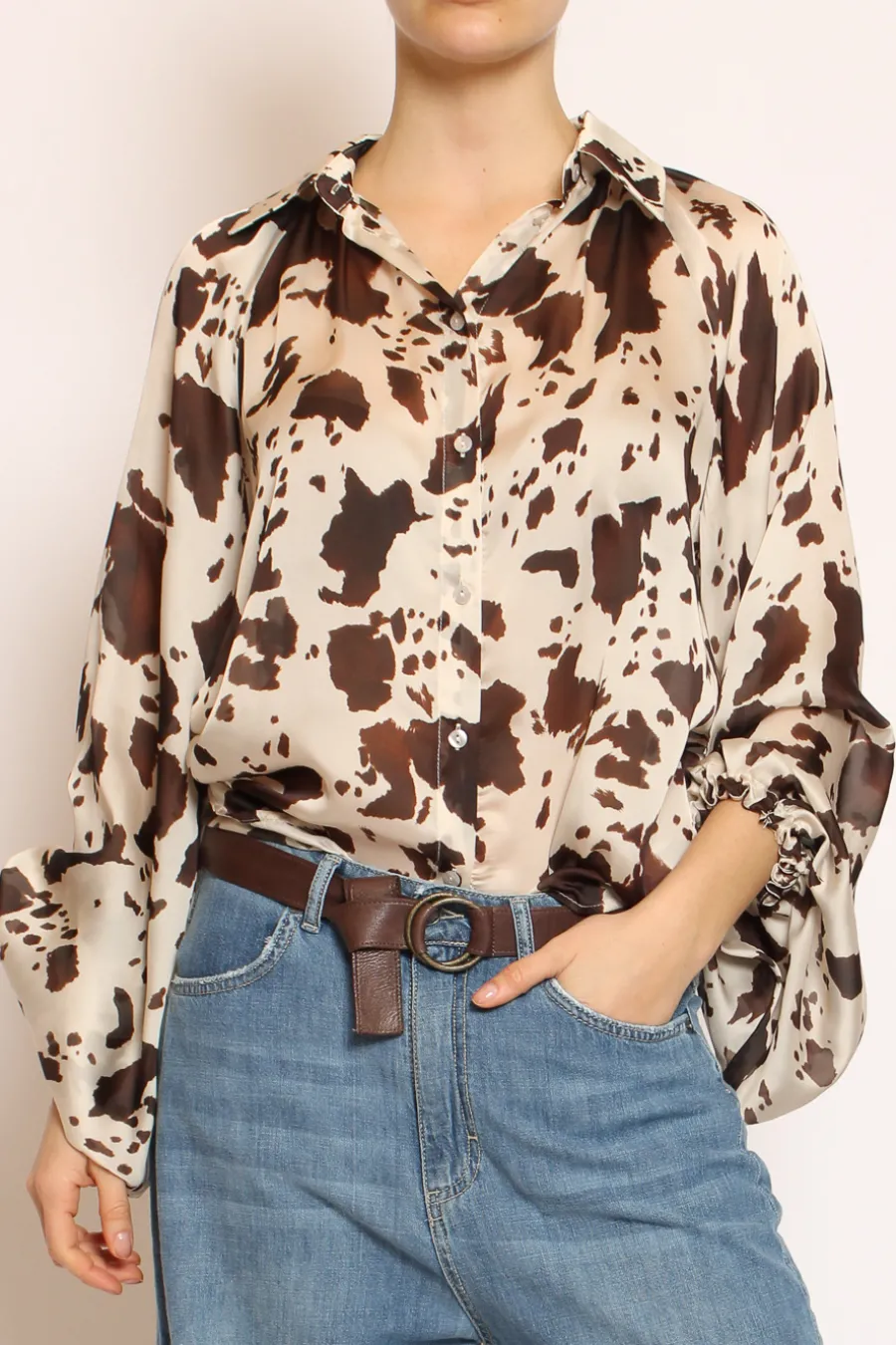 Tensione In Camicia cow print beige/moro- Camicie E Bluse