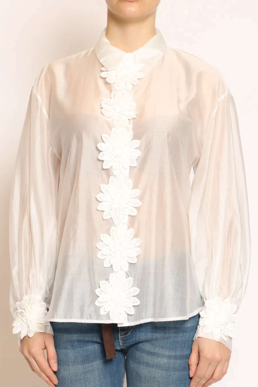 Tensione In Camicia dettaglio fiorato naturale- Camicie E Bluse