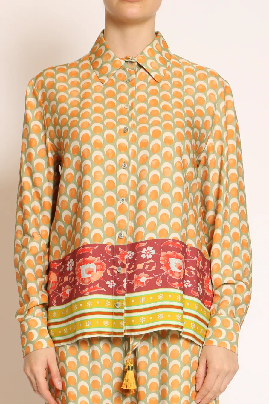 Wu'Side Camicia fantasia verde/arancio/mattone- Camicie E Bluse