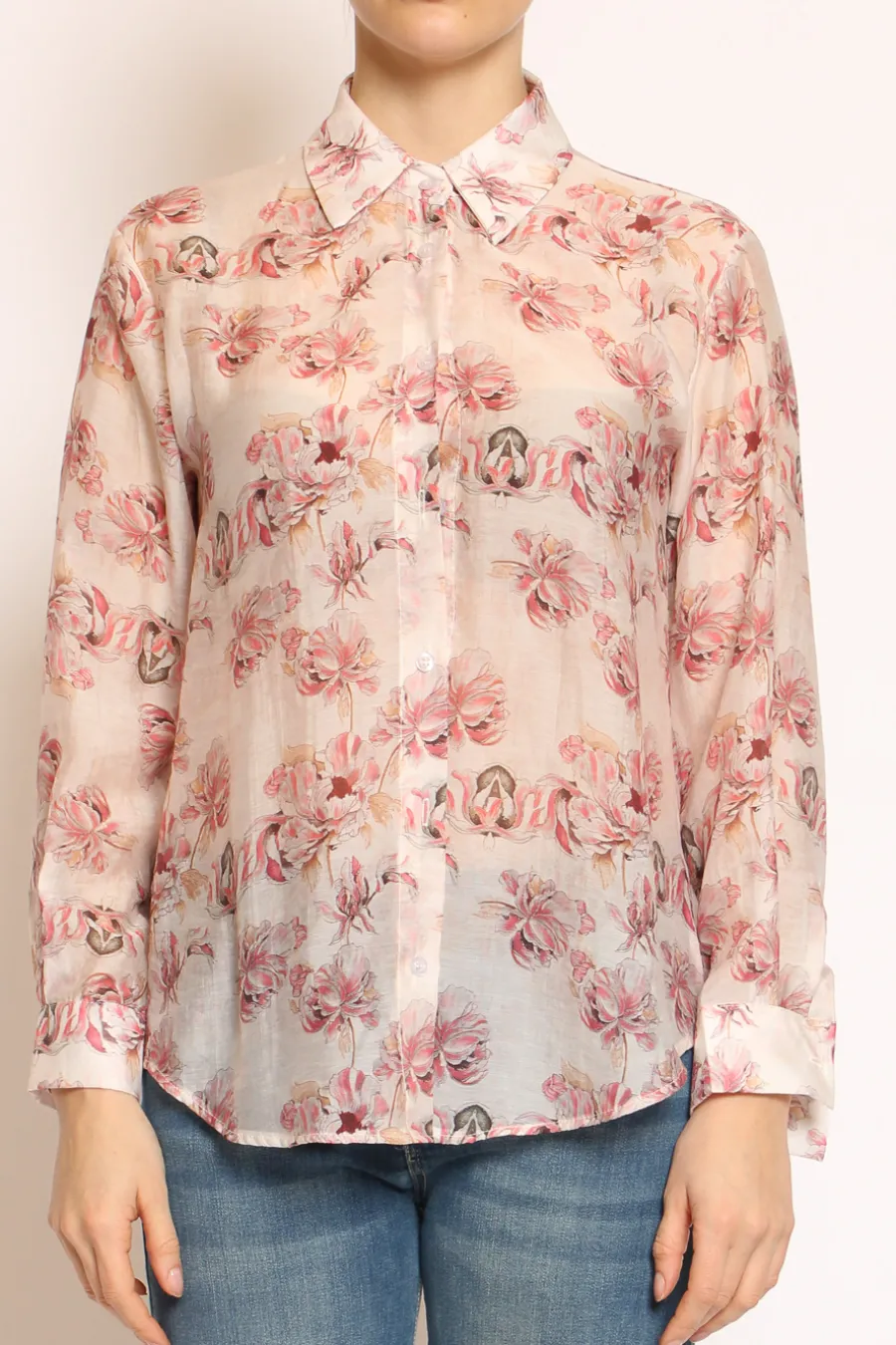 Zeroassoluto Camicia MIA fantasia in mussola LYOCELL FIBRA NATURALE floreale burro/rosa/moro- Camicie E Bluse