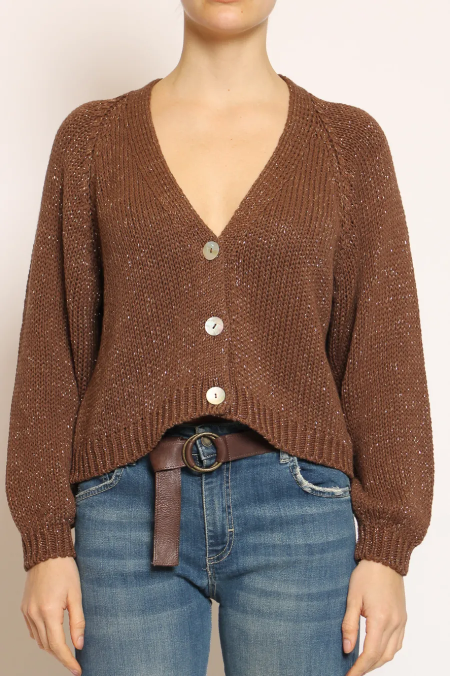 Have one Cardigan filo lurex moro/oro- Cardigan E Gilet