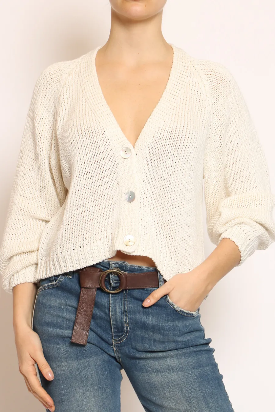 Have one Cardigan filo lurex panna/oro- Cardigan E Gilet