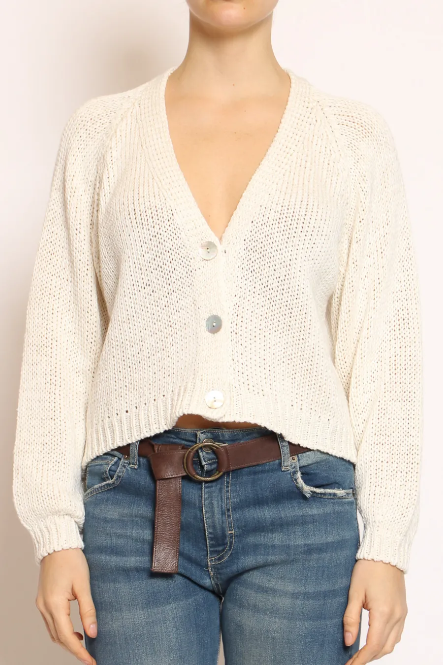Have one Cardigan filo lurex panna/oro- Cardigan E Gilet
