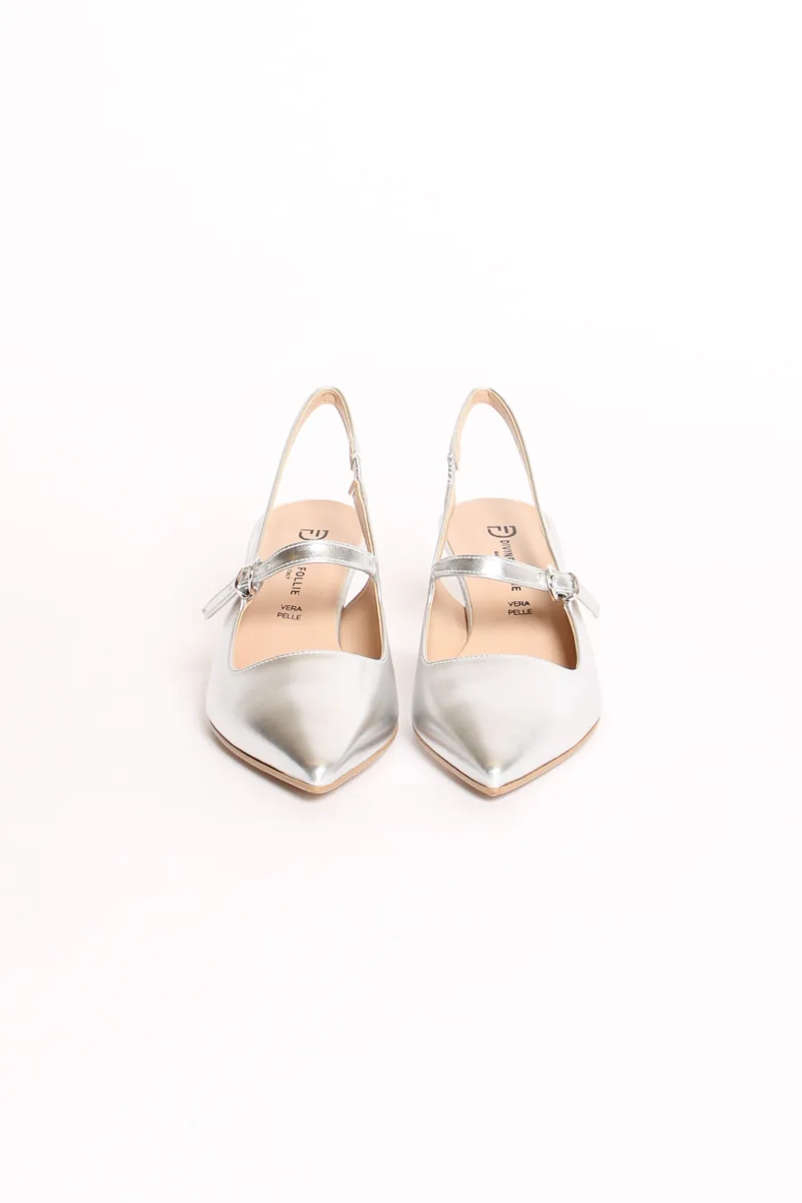 Divine Follie Decolletu00e8 punta chiusa laminato argento- Scarpe