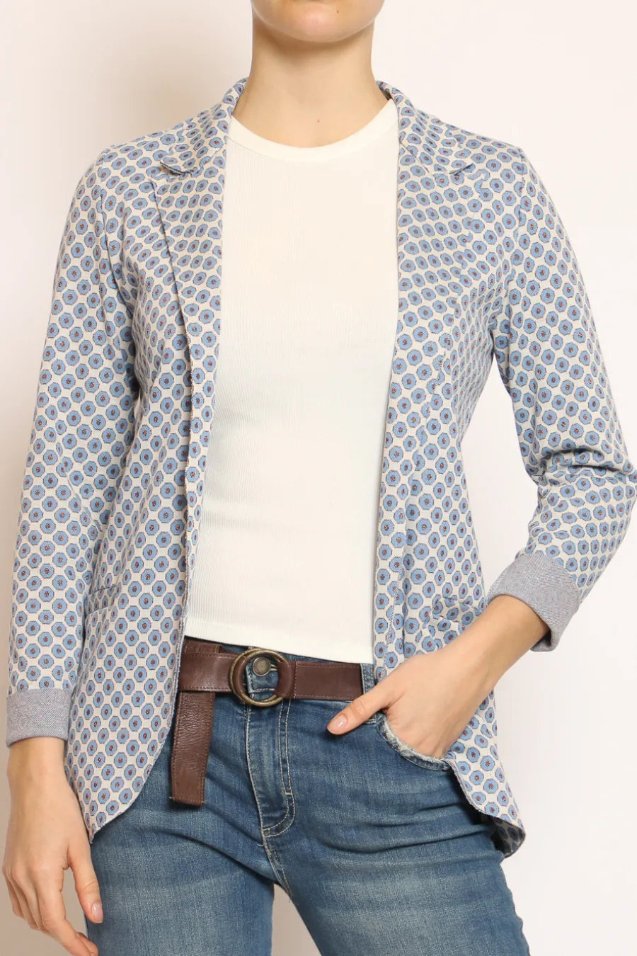 Zeroassoluto Giacca JIN elasticizzata ottagono lurex latte/azzurro/bronzo- Giacche