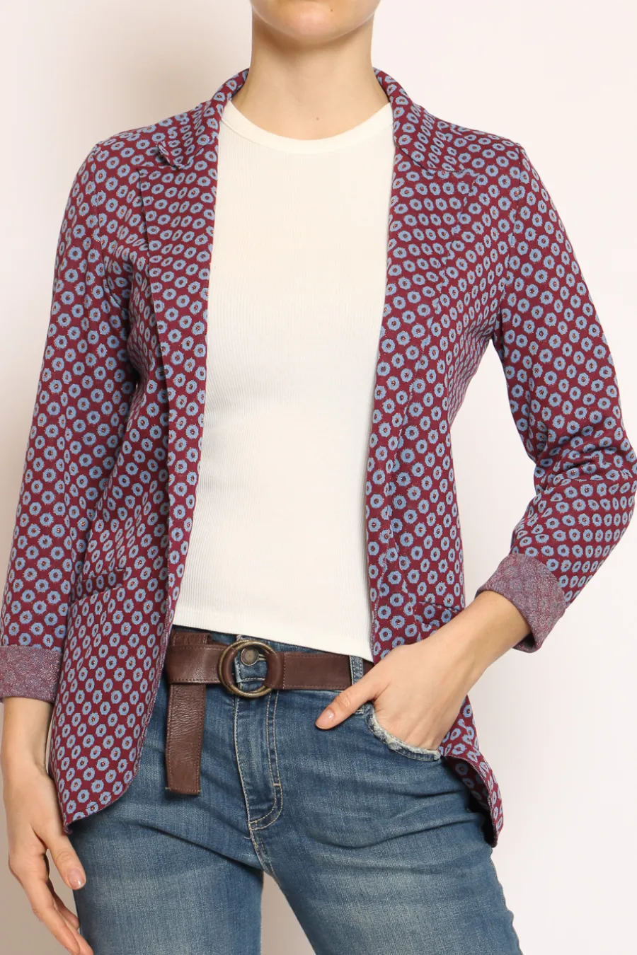 Zeroassoluto Giacca JIN elasticizzata ottagono lurex cherry/azzurro/rame- Giacche