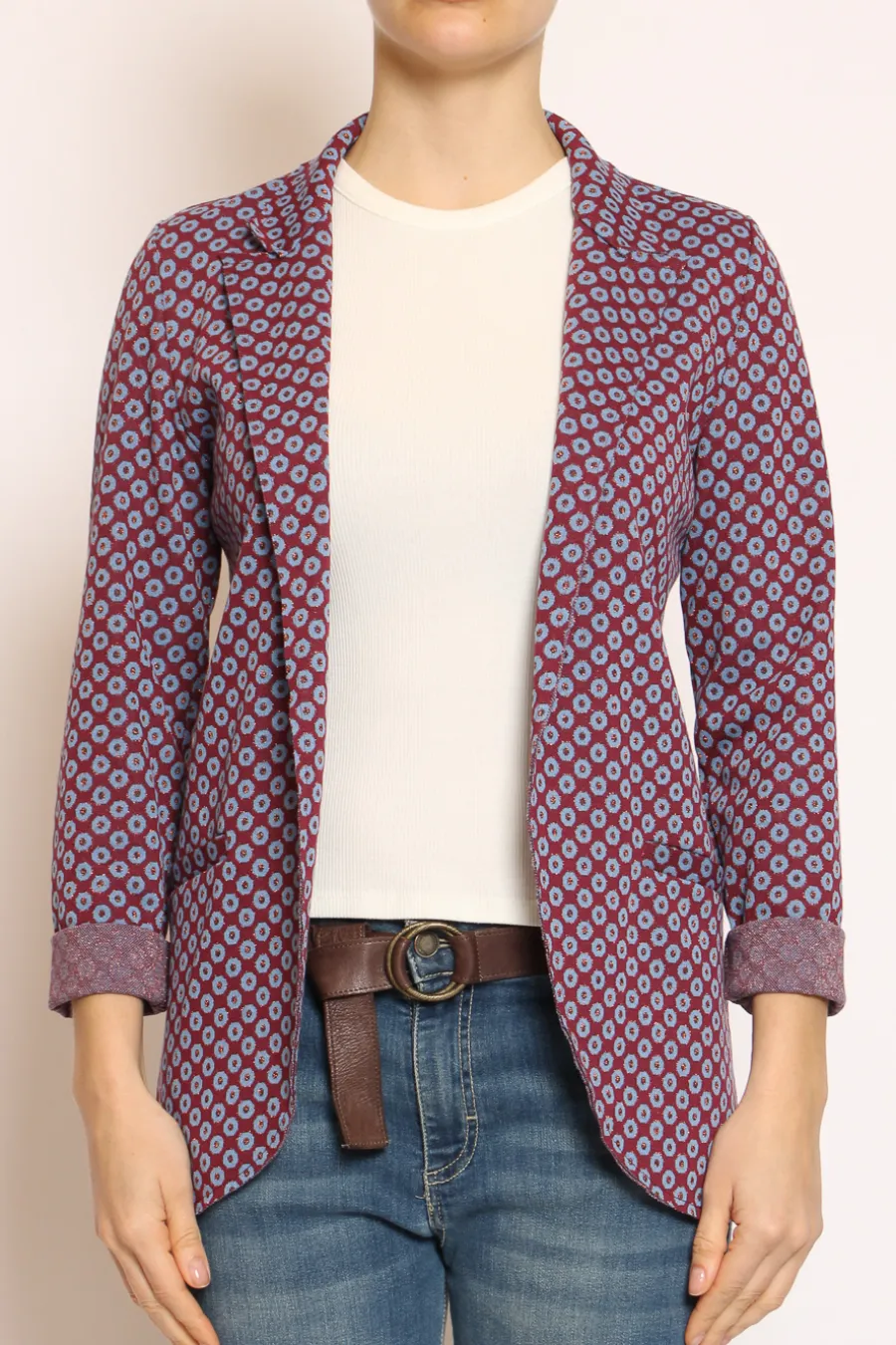 Zeroassoluto Giacca JIN elasticizzata ottagono lurex cherry/azzurro/rame- Giacche