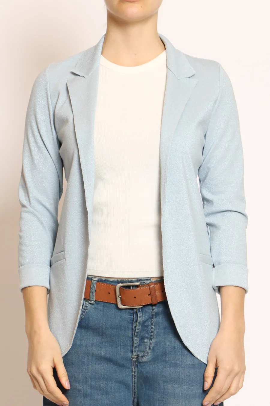 Zeroassoluto Giacca JIN elasticizzata lurex cielo- Giacche