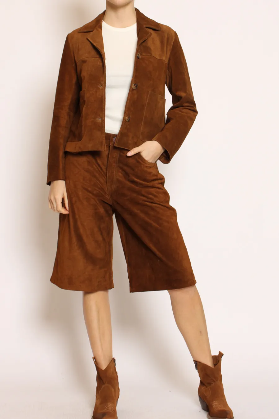 Vicolo Giacca scamosciata genuine leather cuoio- Giacche | Capospalla