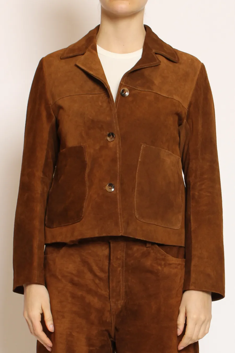 Vicolo Giacca scamosciata genuine leather cuoio- Giacche | Capospalla