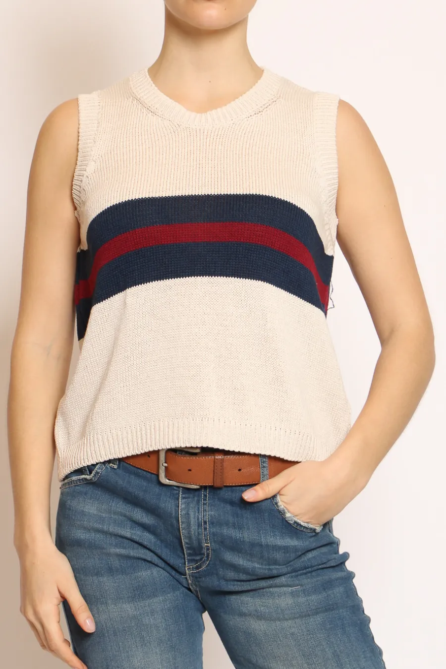Zeroassoluto Gilet righe burro/blu/bordeaux- Cardigan E Gilet
