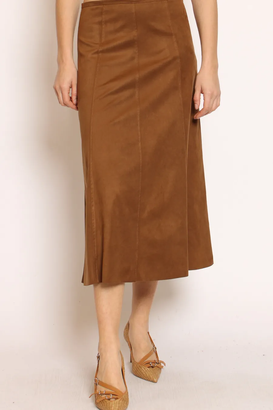 Tensione In Gonna longuette effetto suede- Gonne