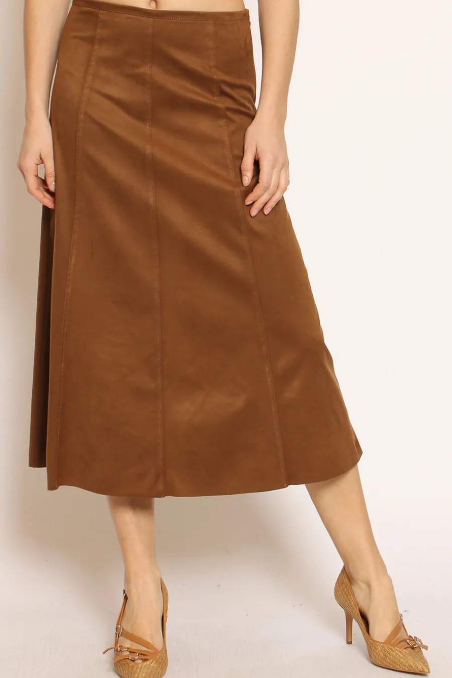 Tensione In Gonna longuette effetto suede- Gonne