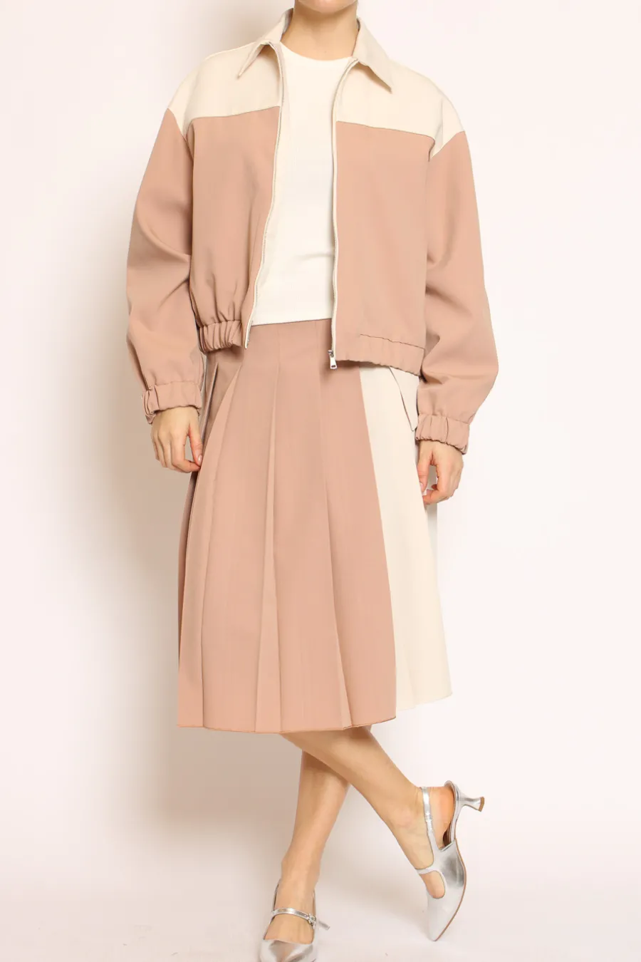 Vicolo Gonna plisse\' burro/rosa- Gonne