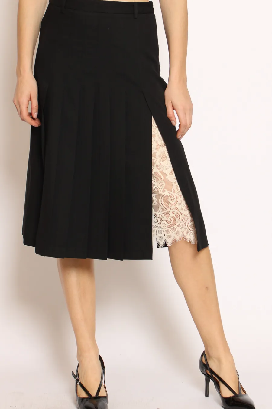 Vicolo Gonna plisse\' con pizzo- Gonne