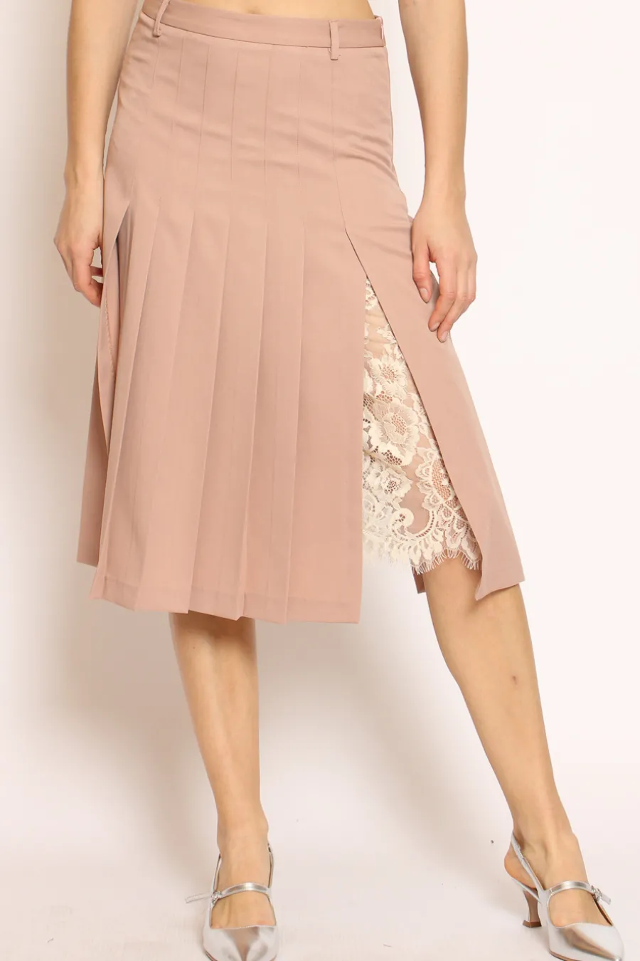 Vicolo Gonna plisse\' con pizzo- Gonne