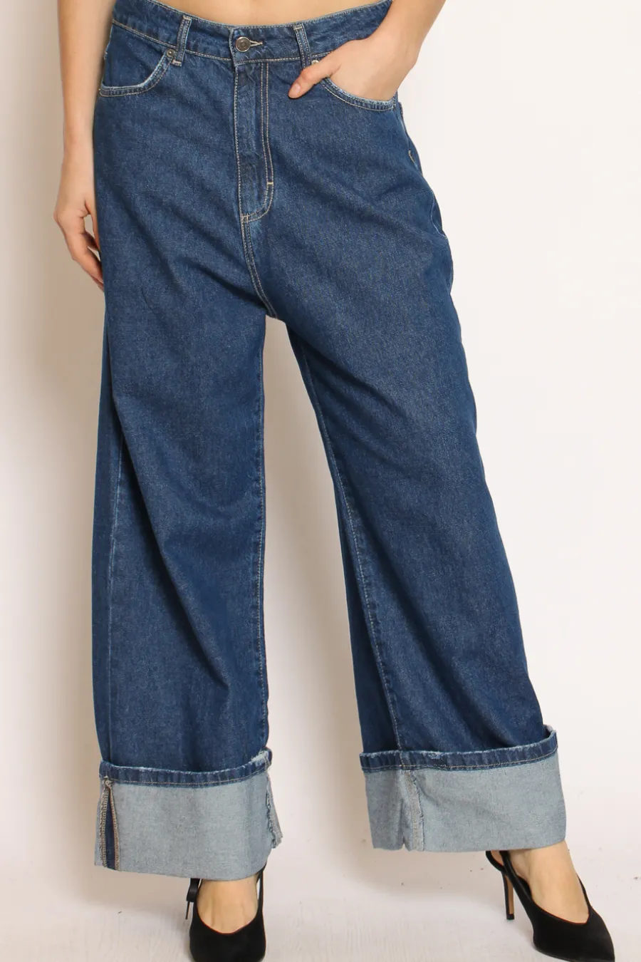Tensione In Jeans BEN straight fit con risvolto blue- Jeans