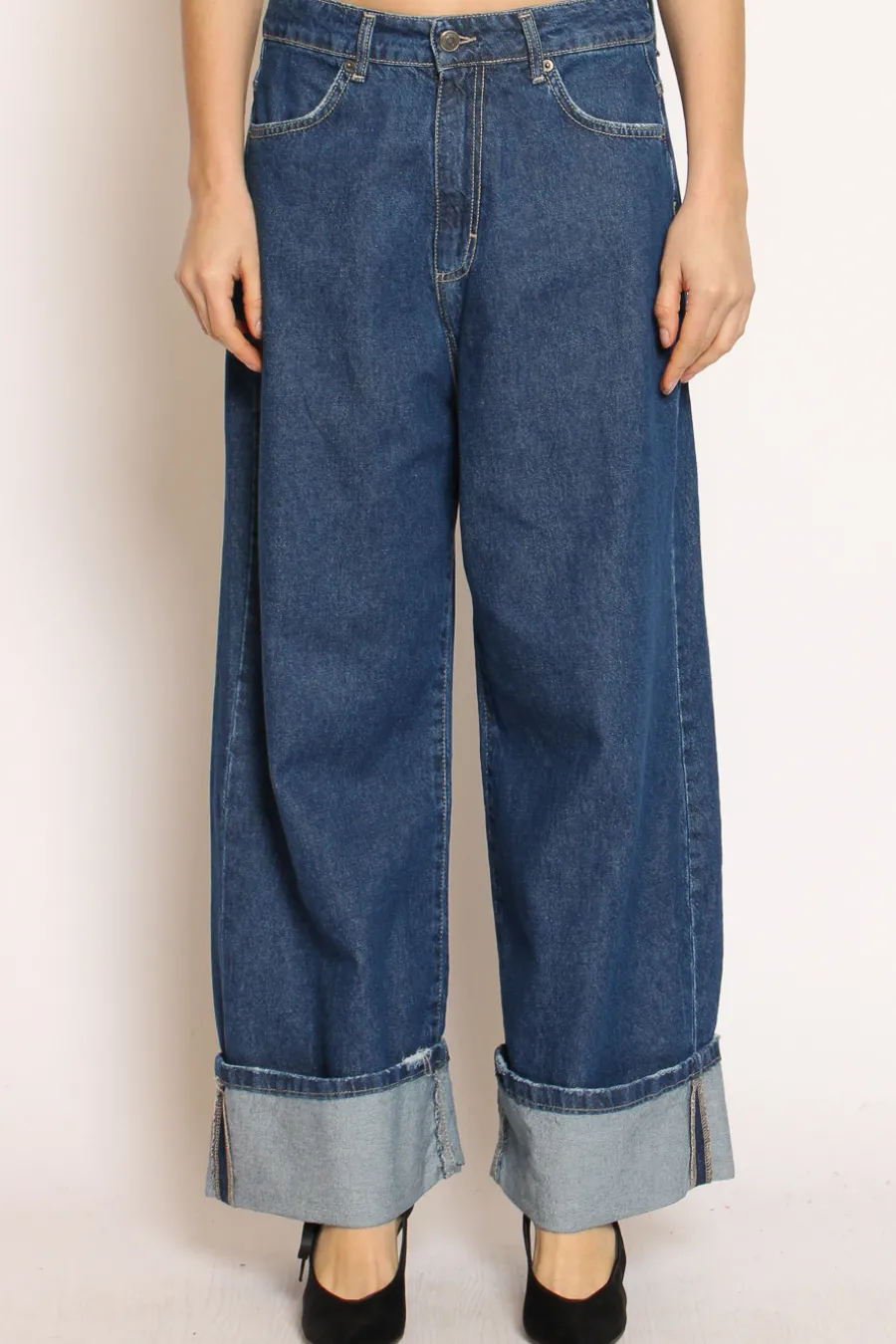 Tensione In Jeans BEN straight fit con risvolto blue- Jeans