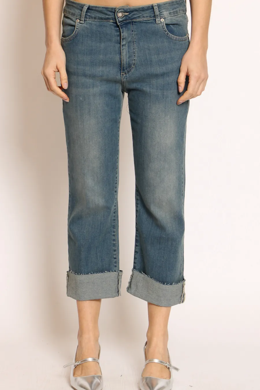 Zeroassoluto Jeans JENNIFER flare crop denim- Jeans