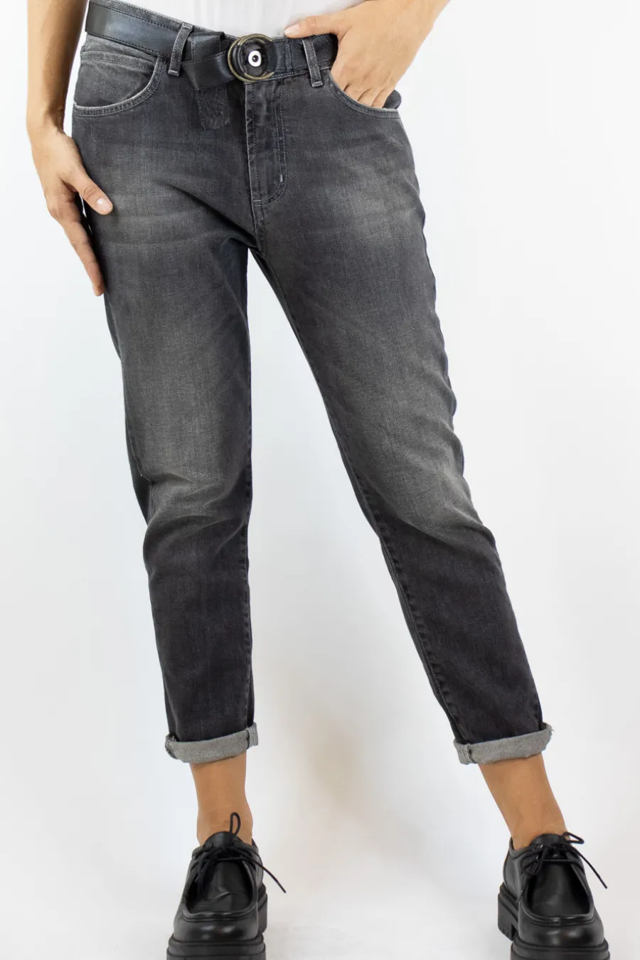 Zeroassoluto Jeans Lisa boyfriend denim nero- Jeans