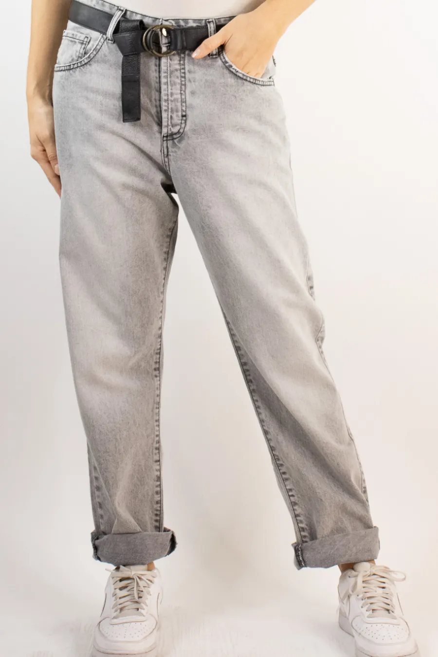 Zeroassoluto Jeans morgana denim relaxed grigio fumo- Jeans