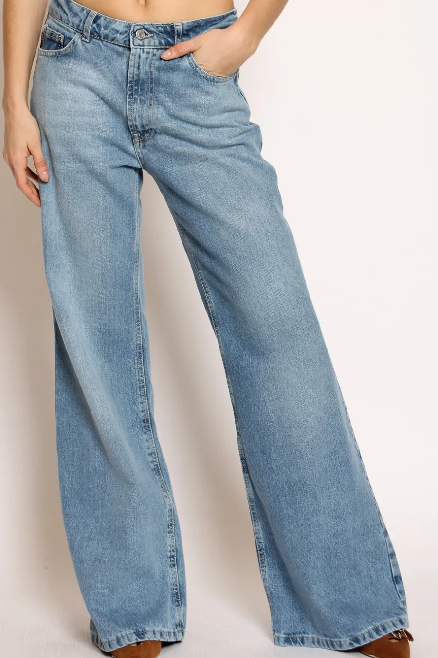Have one Jeans palazzo TOKYO denim chiaro- Pantaloni