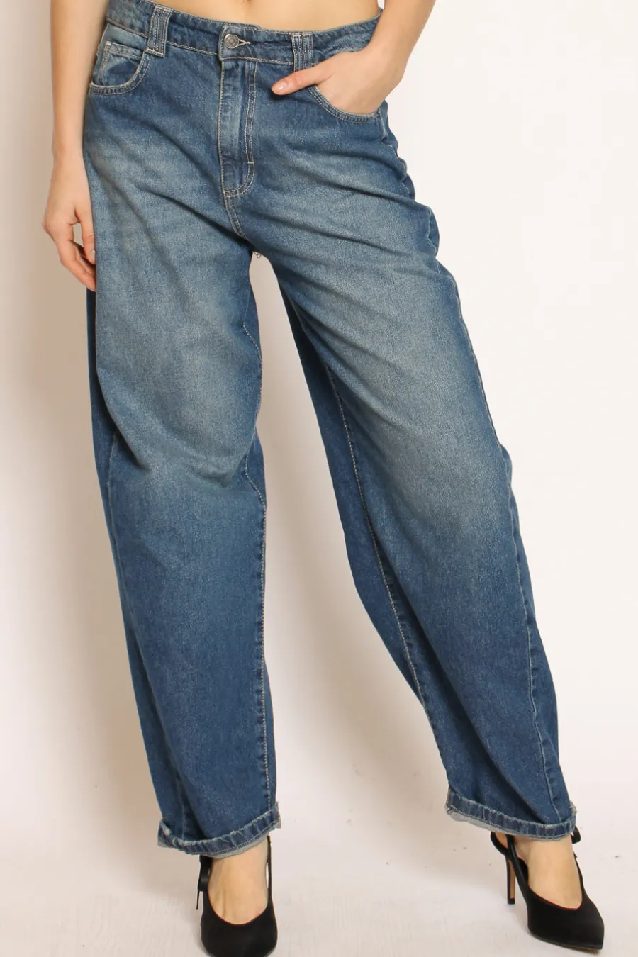 Tensione In Jeans Russel modello egg denim blu- Jeans