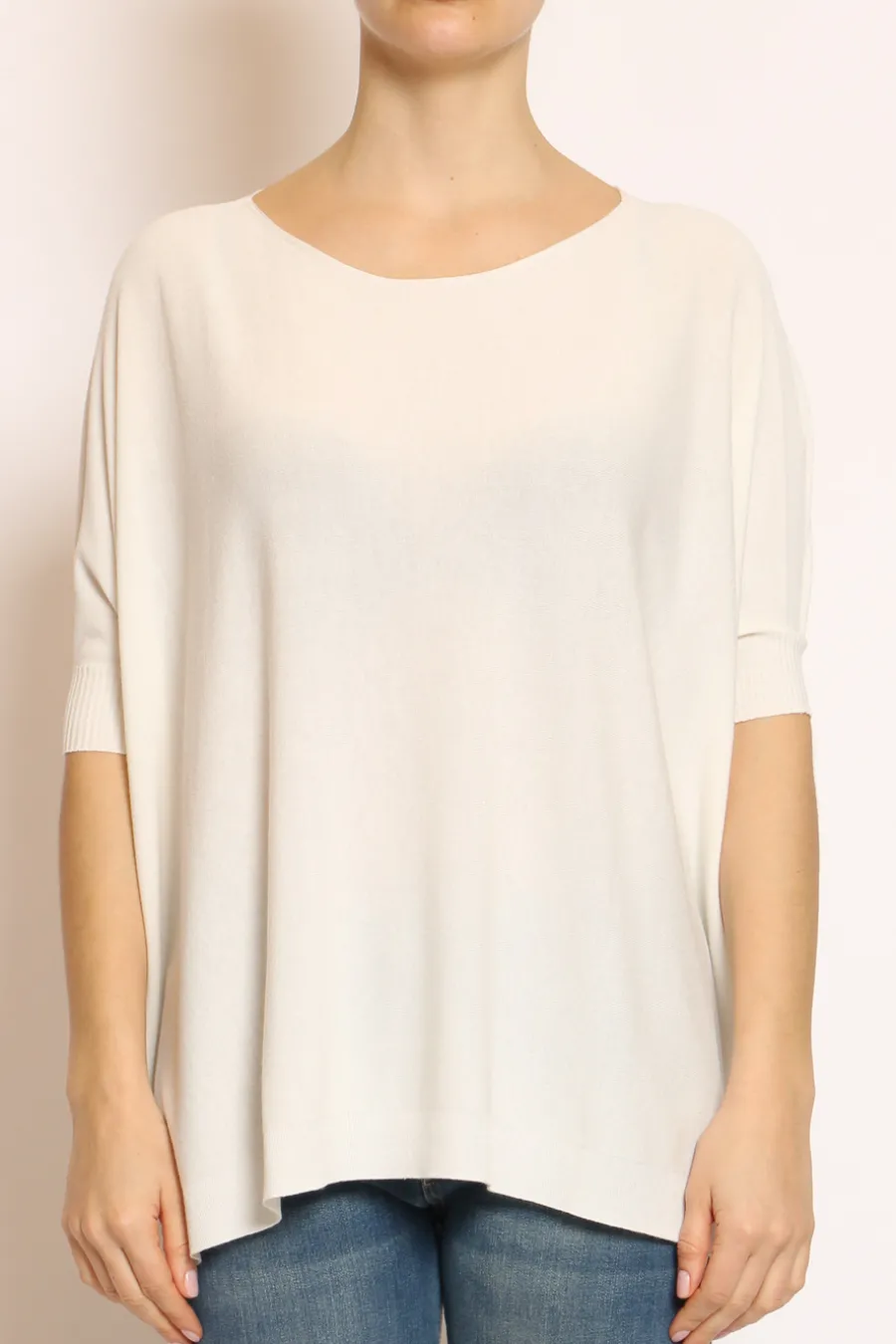 Kontatto Maglia barca oversize in filo di viscosa off white- Maglie