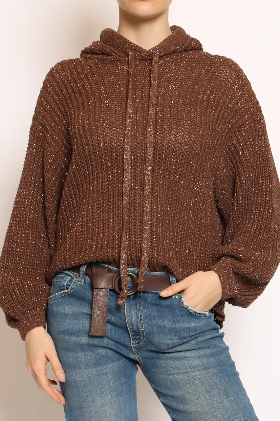 Have one Maglia con cappuccio filo lurex moro/oro- Maglie