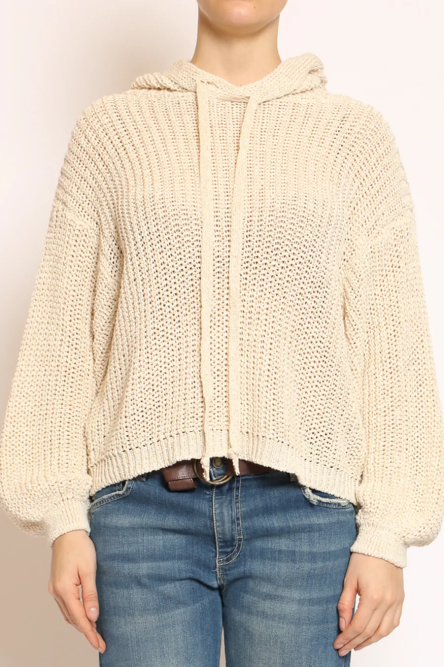 Have one Maglia con cappuccio filo lurex calce/oro- Maglie