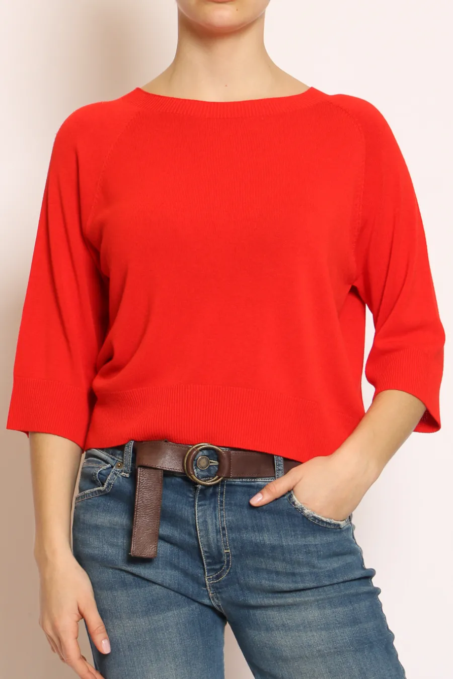 Kontatto Maglia crop manica 3/4 in filo di viscosa- Maglie