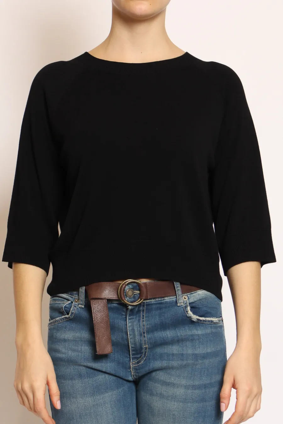 Kontatto Maglia crop manica 3/4 in filo di viscosa- Maglie