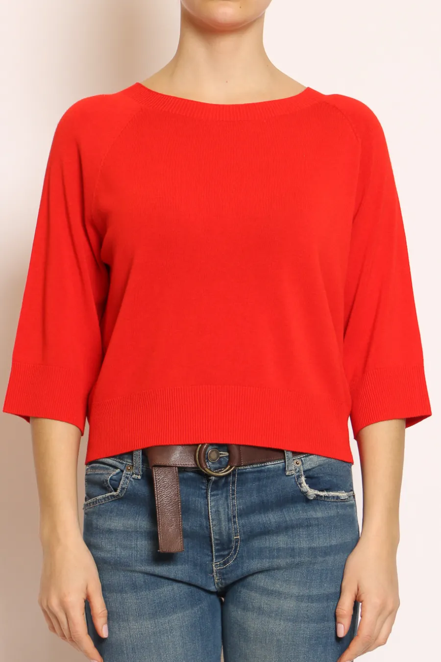 Kontatto Maglia crop manica 3/4 in filo di viscosa- Maglie