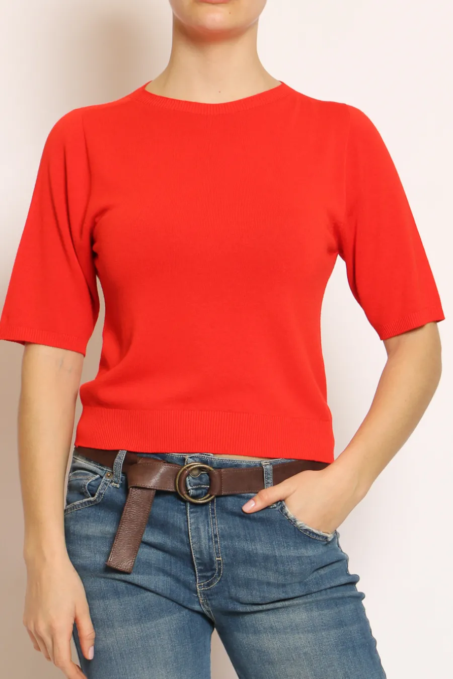 Kontatto Maglia girocollo mezza manica in filo di viscosa- Maglie
