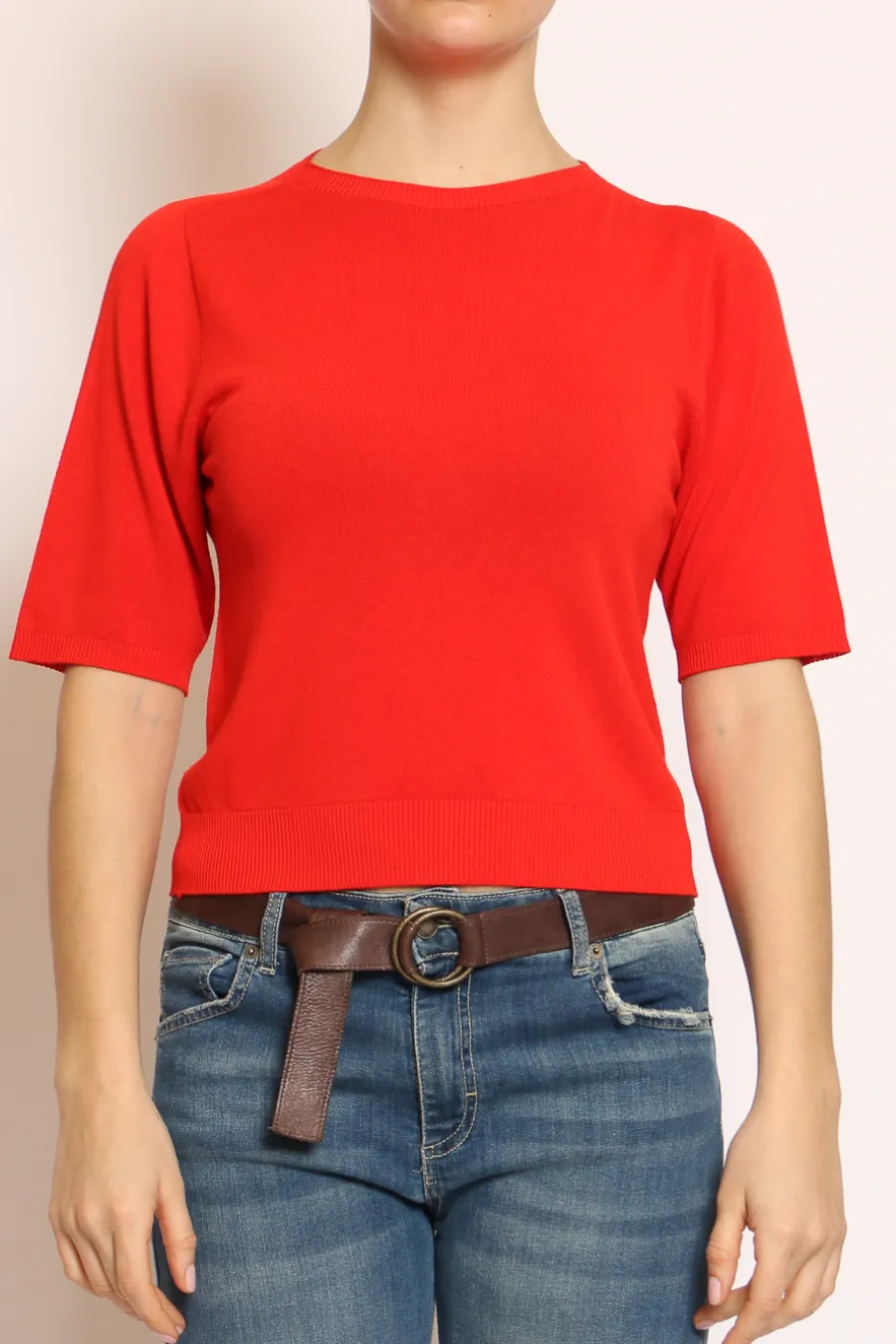 Kontatto Maglia girocollo mezza manica in filo di viscosa- Maglie