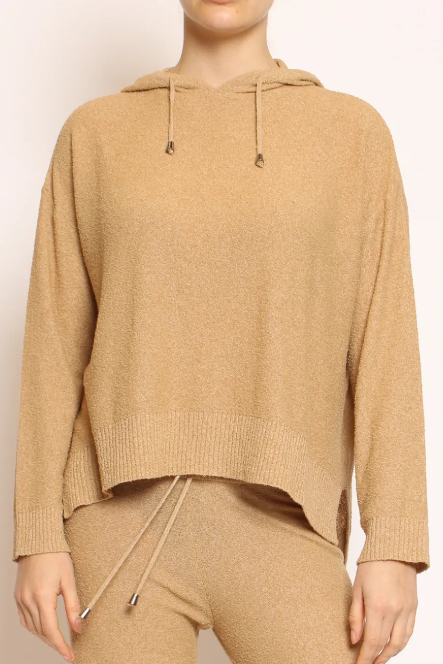 Kontatto Maglia in bouclu00e8 elasticizzato con cappuccio- Maglie