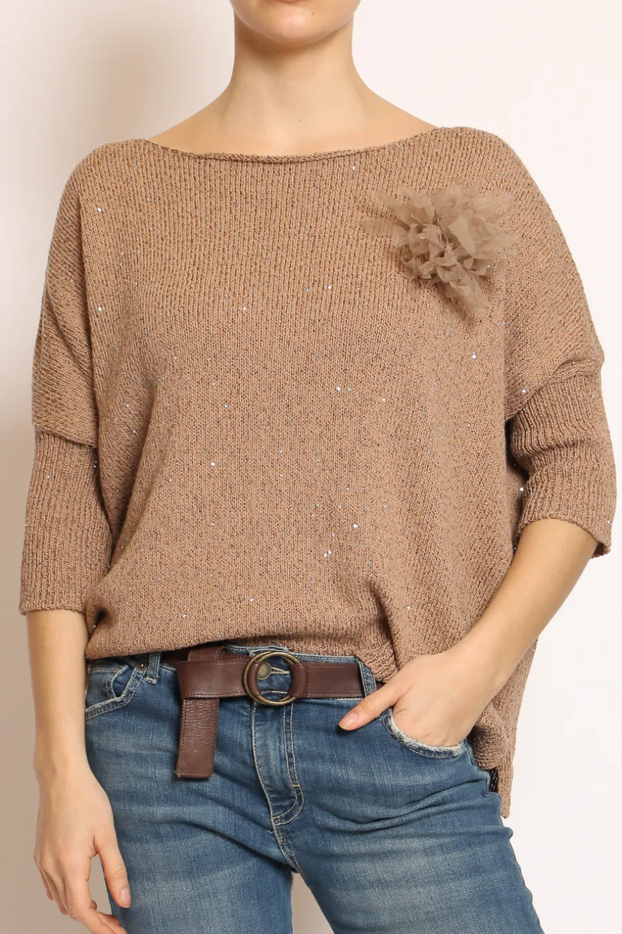 Kontatto Maglia micropaillettes con spilla- Maglie