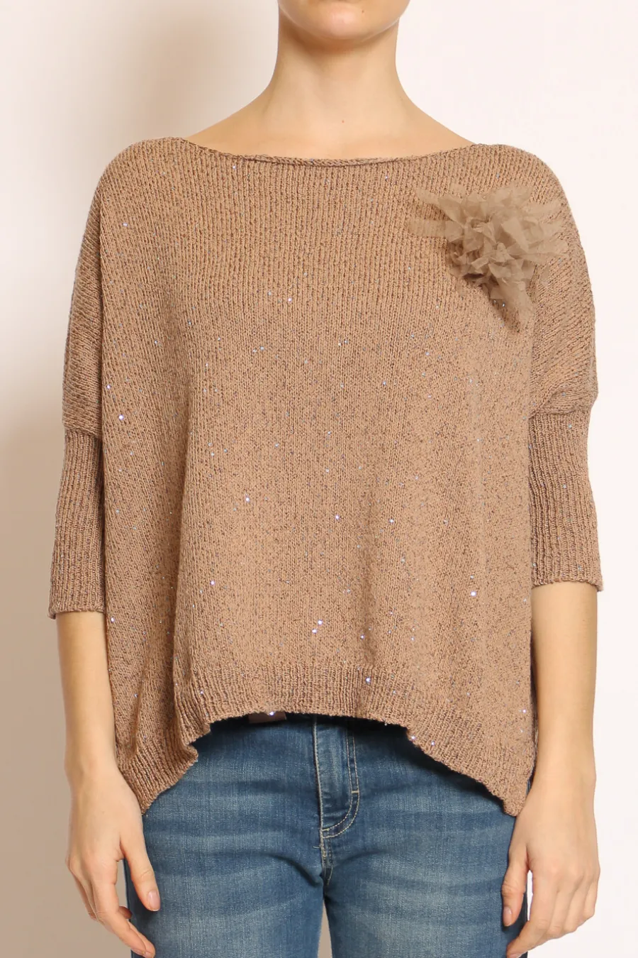 Kontatto Maglia micropaillettes con spilla- Maglie