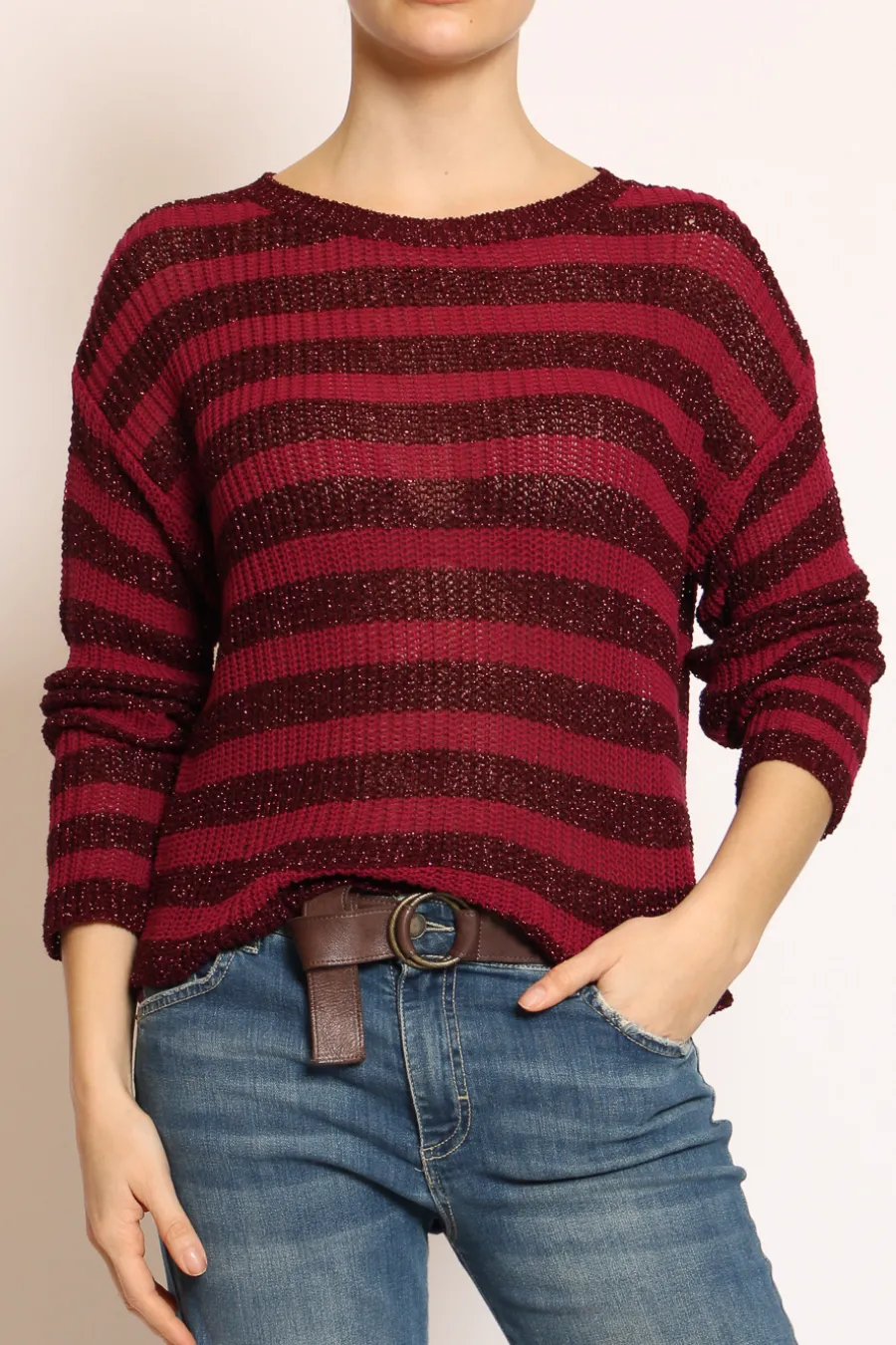Kontatto Maglia righe traforata in lurex- Maglie