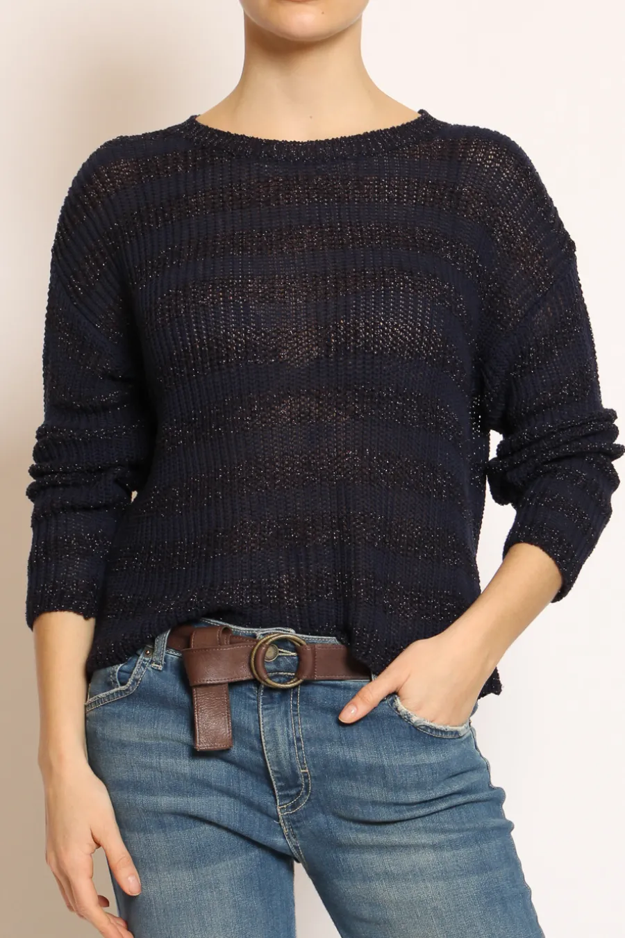 Kontatto Maglia righe traforata in lurex- Maglie