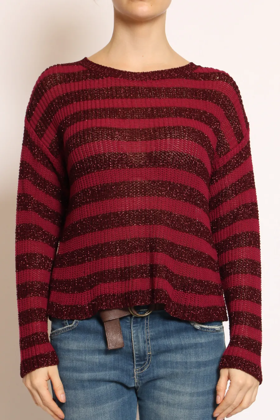 Kontatto Maglia righe traforata in lurex- Maglie