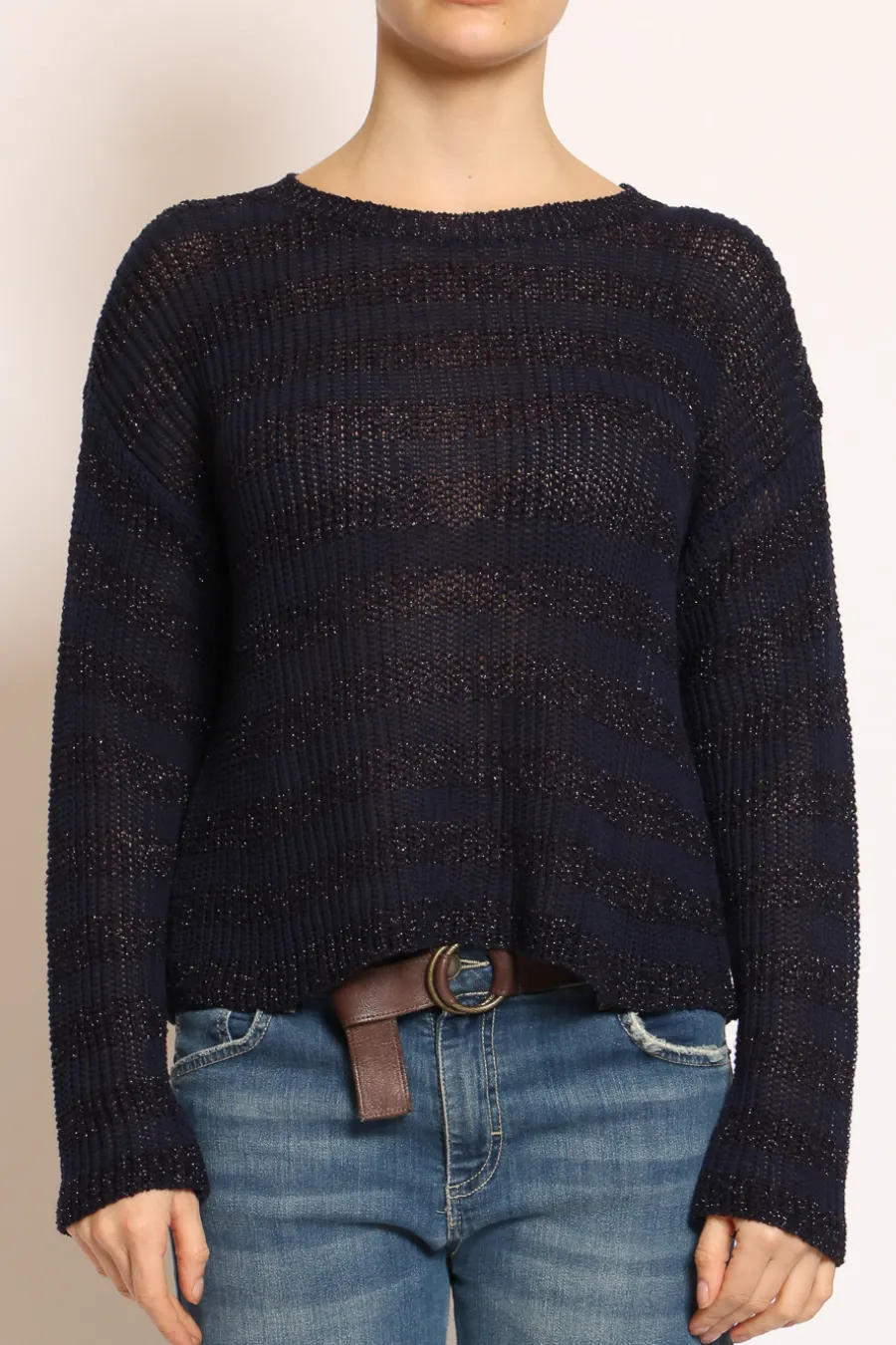 Kontatto Maglia righe traforata in lurex- Maglie