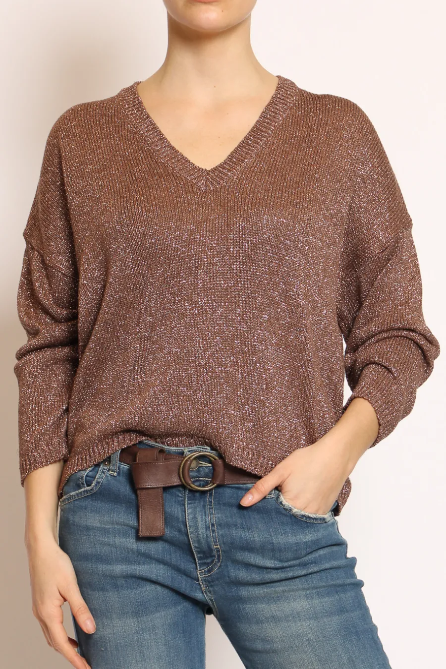 Kontatto Maglia scollo v in lurex- Maglie