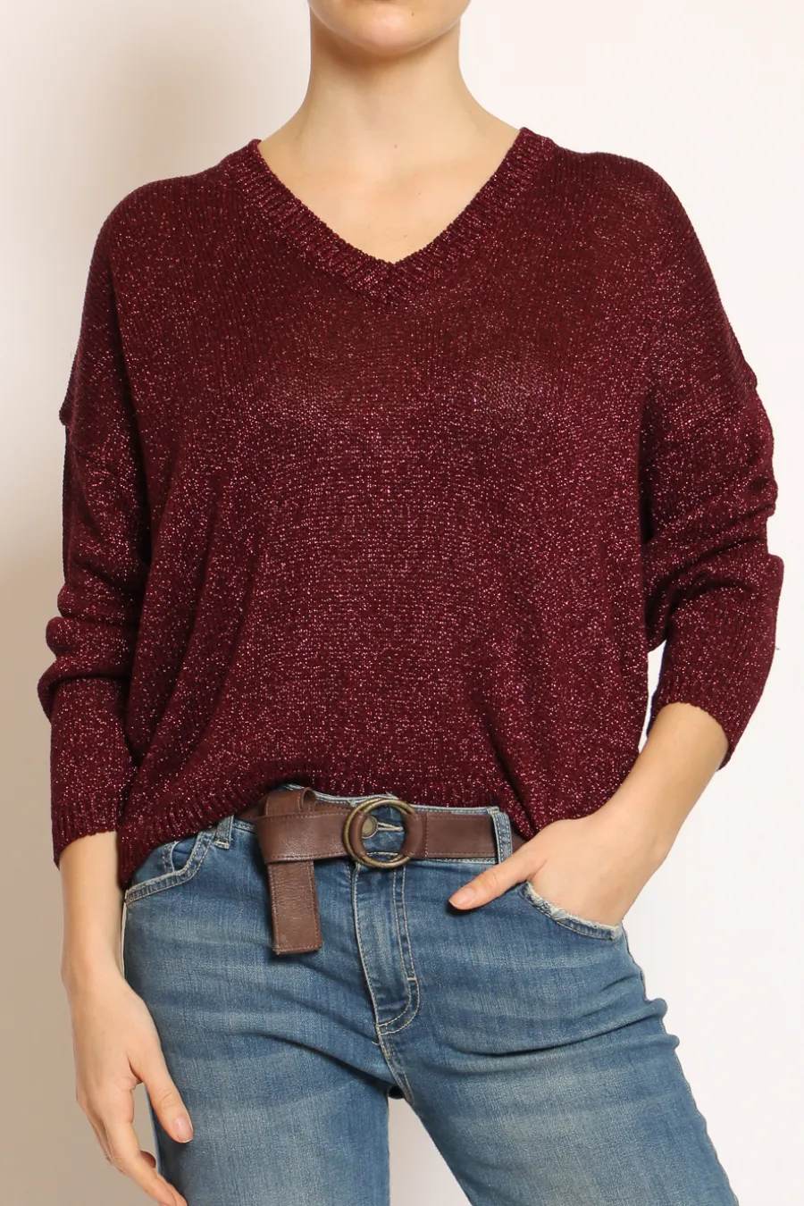 Kontatto Maglia scollo v in lurex- Maglie